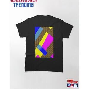 Trendy Simple Fluid Color Gradient Abstract Line Effect Classic Tshirt